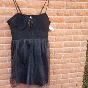 Black spaghetti strap cocktail dress
